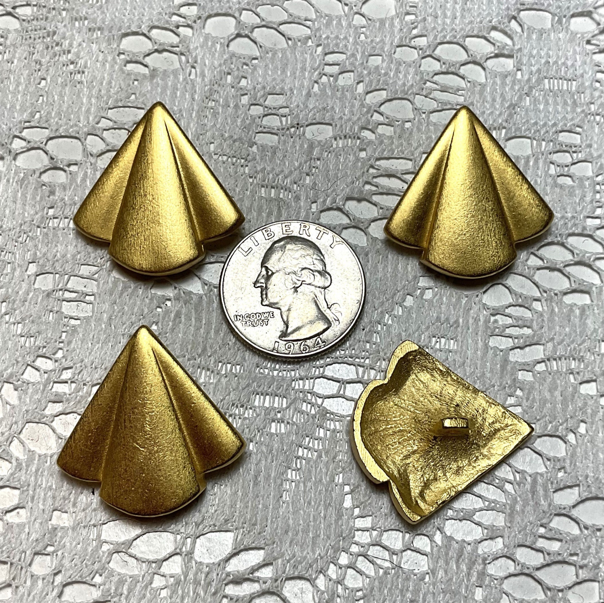 6 Vintage Metal Art Deco Style Buttons 45 Ligne 11/8 Etsy