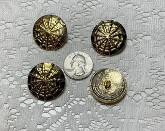 4 Vintage Metal Spider Web Buttons 44 Ligne