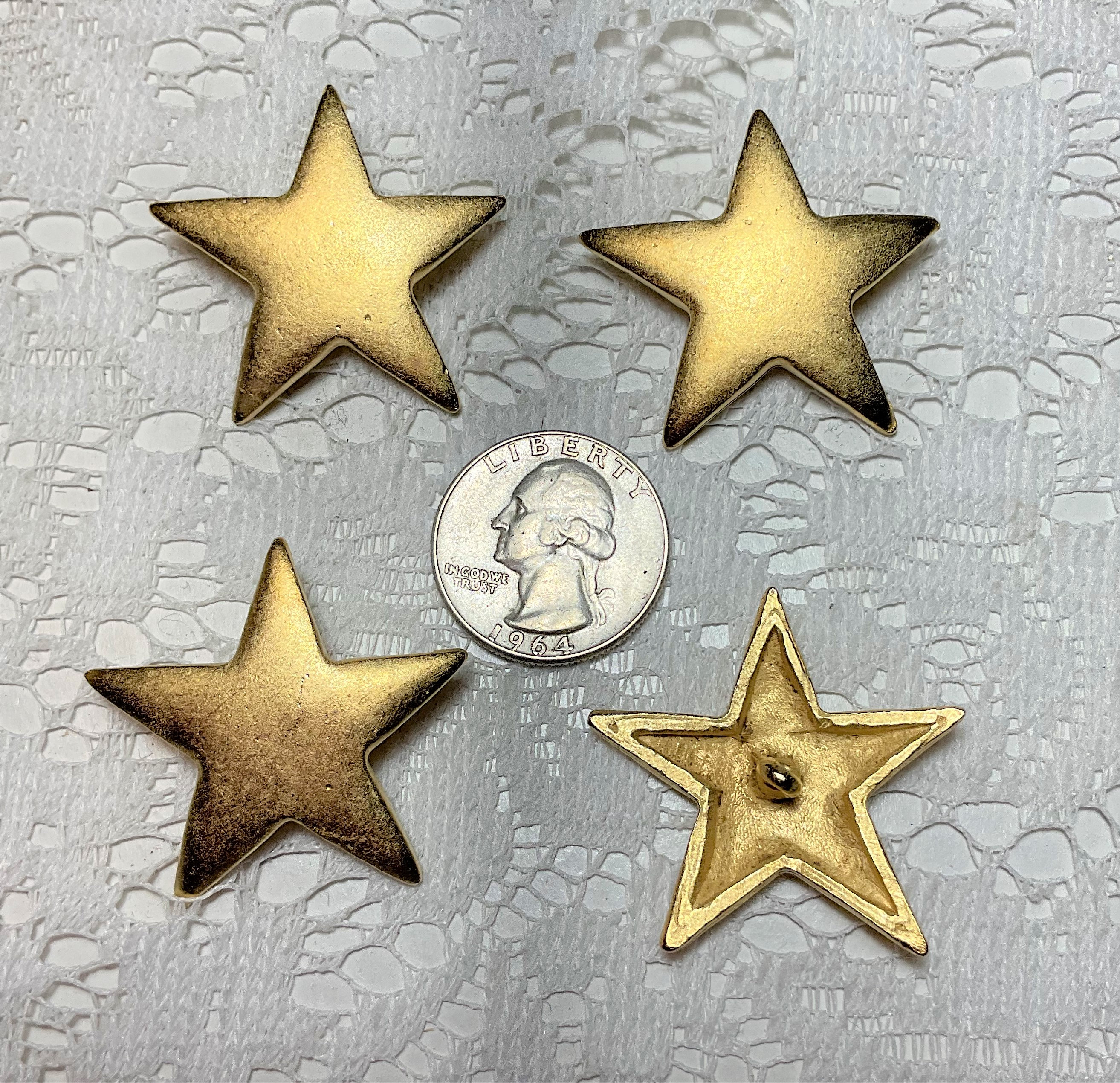 Set of 10 star shaped buttons - available in various colors