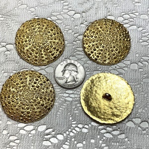 4 Vintage Metal Huge Sea Urchin Shell Buttons 60 Ligne, 38mm
