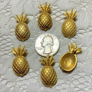 1 Dozen Vintage Cast Metal Pineapple Buttons 30mm x 14.5mm