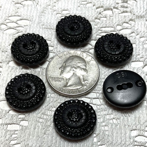 1 Dozen Vintage Plastic Italian 2 Hole Buttons 36, 28 Ligne 23, 18mm