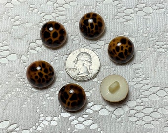 1 Dozen Vintage Classic Animal Print  Domed Buttons 20L, 24L, 28L, 40L