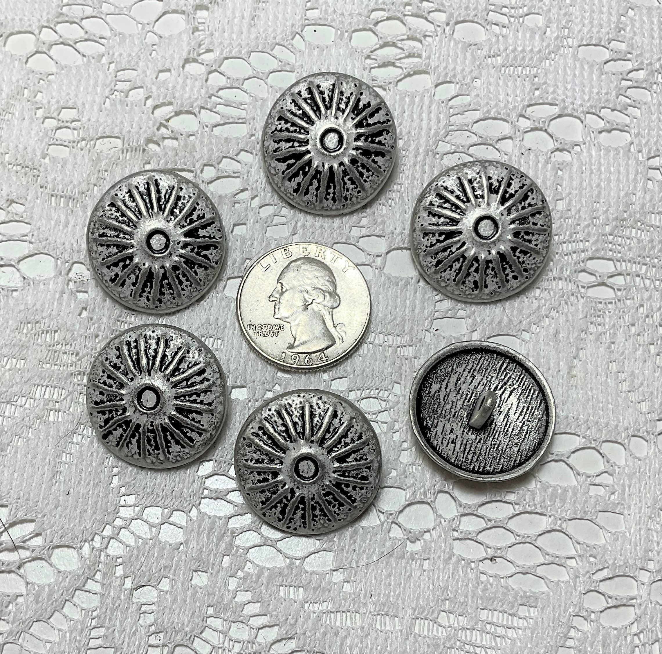 6 Pcs Vintage Metal Sun Shank Buttons 40 Ligne - Etsy