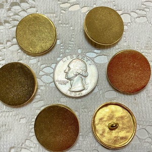 6 Vintage Cast Metal Round Shank Buttons 36 Ligne
