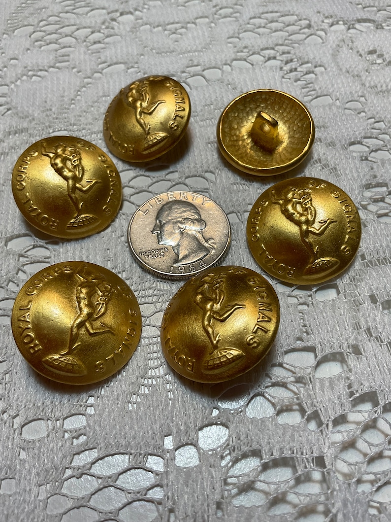 6 Vintage Metal Royal Corps of Signals Shank Buttons 40 Ligne - Etsy