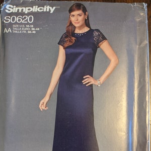 Uncut Simplicity Sewing Pattern #S0620 for Misses&#39; Dress in 2 Lengths Sizes 10-18