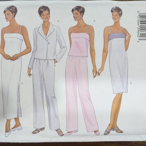 Uncut Butterick Sewing Pattern #6081 for Misses&#39; Jacket, Top, Dress and Pants. Sizes 6-10.