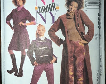 Uncut McCall's NY Junior Sewing Pattern #3320 for Junior's Unlined Coat, Jacket, Pants and Gauchos. Sizes 9/10-13/14.