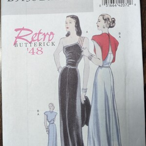 Uncut Butterick Sewing Pattern #B5136 for Misses&#39; 1948 Retro Dress and Jacket. Sizes 6-12.