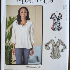 Uncut McCall&#39;s Sewing Pattern #M7357 for Misses and Misses&#39; Plus Size Tops with A/B, C, D Cup Sizes. Sizes 6-14 and Sizes 14-22 Available.