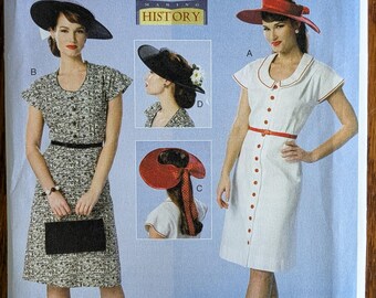 Uncut Butterick Making History Sewing Pattern B6363 for Misses' Costumes. World War II Era Costumes. Sizes 6-14.