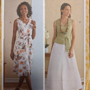 Uncut Butterick Sewing Pattern #B6759 for Misses Dress, Sash and Belt in A/B, C, D Cups.  Sizes 6 - 14