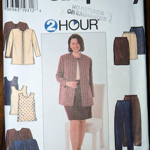 Uncut Simplicity Sewing Pattern #7291 for Women&#39;s Jacket, Shell, Skirt and Pants. Sizes 18W-24W.
