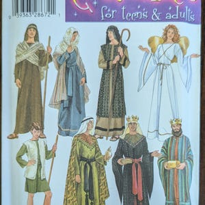 Uncut Simplicity Sewing Pattern #4795 for Misses, Men&#39;s and Teen Boys&#39; Nativity Costumes. Sizes XS-XL.