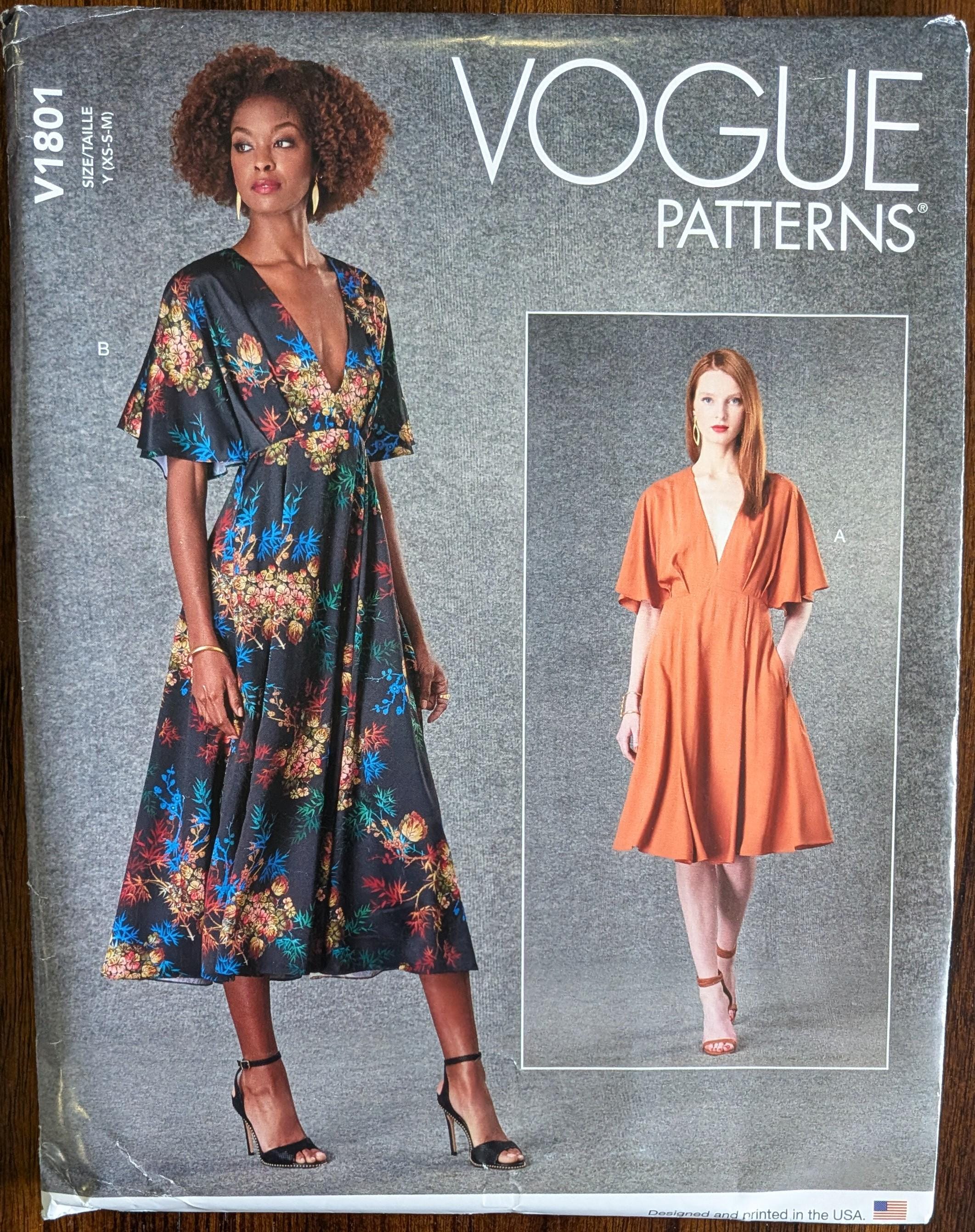 VOGUE Designer V1174 海外ドレス型紙 Uncut Vogue Sewing Pattern #V1801 for Misses' Dress With Length