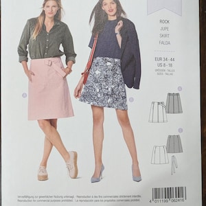 Uncut Burda Sewing Pattern #6241 for Misses and Misses&#39; Plus Size Skirts and Belt. Sizes 8-18.