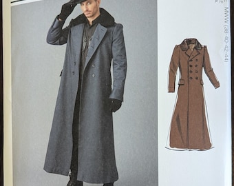 Mccall's Sewing Pattern 8137, Men's Long Coat, Men's Size 38 40 42