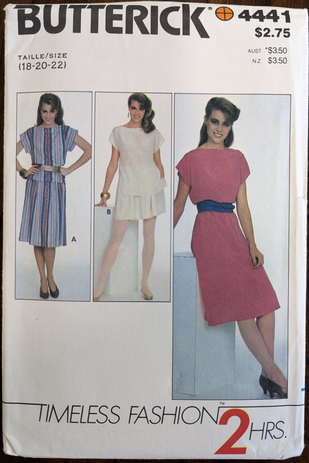 Uncut Butterick Sewing Pattern #4441 for Misses' Plus Size Dress, Top ...