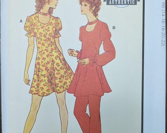Uncut McCall's Vintage 70s Sewing Pattern #M8465 for Misses and Misses' Plus Size Dress, Tunic and Pants. Sizes 14-22.