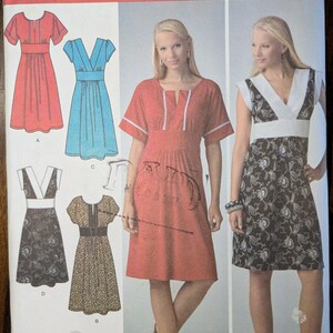 Uncut Simplicity Sewing Pattern #3875 for Misses and Misses&#39; Plus Size Dresses. Sizes 4-12 and Sizes 12-20 Available.