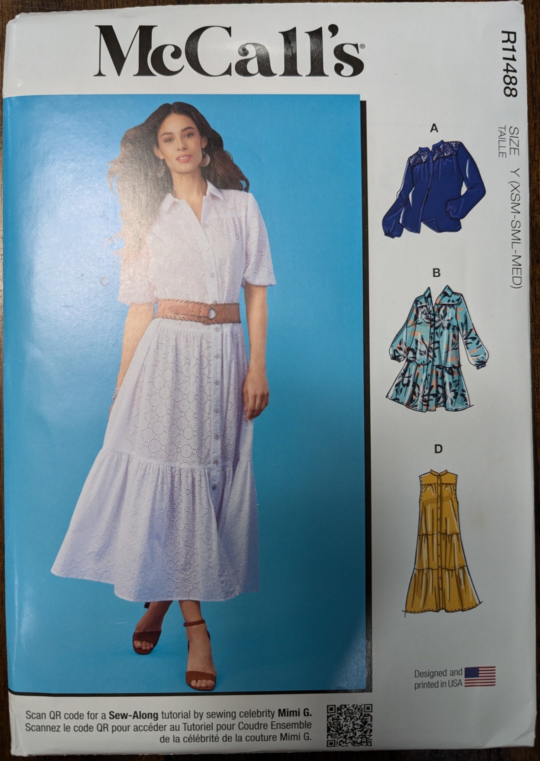 Uncut Mccall's Sewing Pattern #R11488 for Misses' Top and Dresses ...