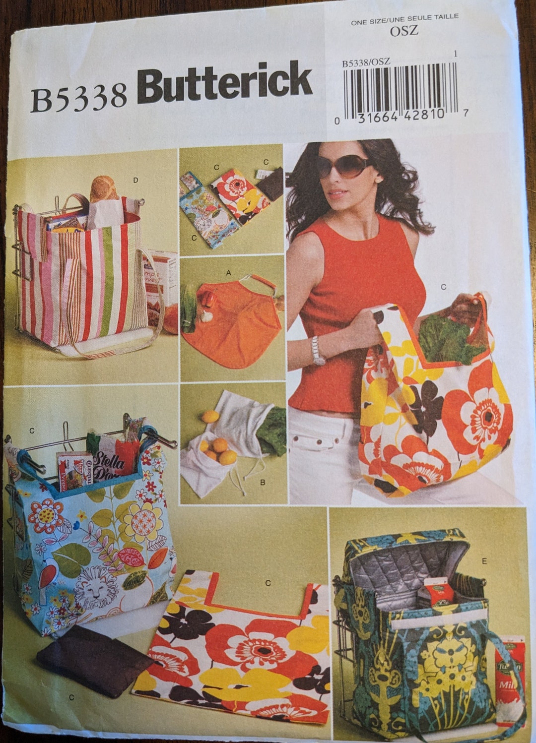 Uncut Butterick Sewing Pattern B5338 for Bags, Insulated Bags, Produce ...