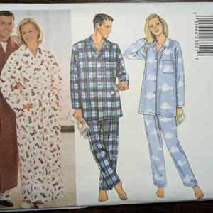 Uncut Butterick Sewing Pattern #5848 for Unisex Robe, Belt, Top and Pants. Sizes XS-S-Med and Sizes L-XL Available.