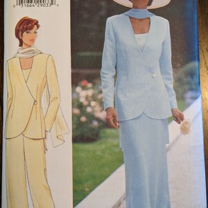 Uncut Butterick Sewing Pattern #5940 for Misses&#39; Jacket, Top, Skirt, Pants and Scarf Sizes 14-16-18