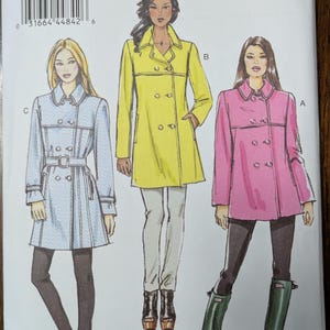 Uncut Vogue Sewing Pattern #V8884 for Misses and Misses&#39; Plus Size Coat and Belt. Sizes 6-14 and Sizes 14-22 Available.