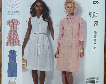 Uncut McCall's Sewing Pattern M6696 for Misses' Dresses and Slip. Sizes 8-16.
