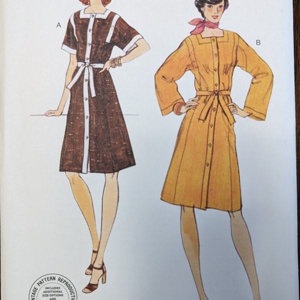 Uncut Vogue Sewing Pattern #V1948 for Misses and Misses' Plus Size Dress. Sizes Available 8-16 and Sizes 18-26.