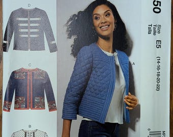 Uncut McCall's Sewing Pattern MP350 for Misses and Misses' Plus Size Jackets in 4 Styles. Sizes 14-22.