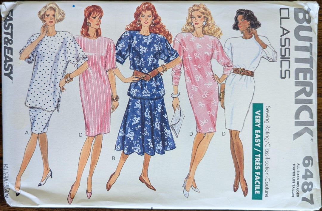 Uncut Butterick Sewing Pattern #6487 for Misses and Misses' Plus Size ...