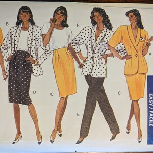 Uncut Butterick Sewing Pattern #4858 for Misses&#39; Jacket, Top, Skirt and Pants Sizes 12-14-16
