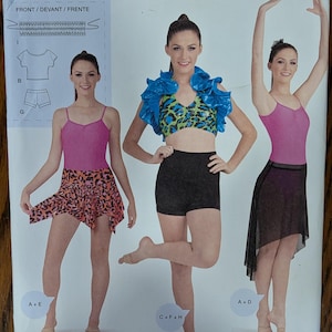 Uncut Simplicity Sewing Pattern #1444 for Misses and Misses' Plus Size Knit Dancewear. Sizes 12-20.