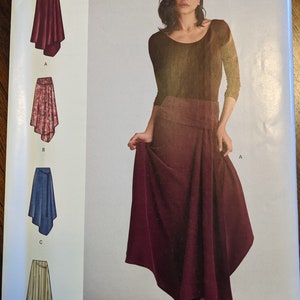 Uncut Simplicity Sewing Pattern #R10354 for Misses&#39; Regular and Plus Size Asymmetrical Skirts in 3 Lengths. Sizes 6-14 and Sizes 16-24