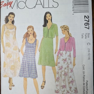 Uncut McCall&#39;s Sewing Pattern #2767 for Misses&#39; Dress in 2 Lengths and Unlined Jacket. Sizes 10-14.