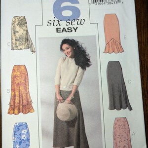 Uncut Butterick Sewing Pattern #B4233 for Misses&#39; Skirt with 6 Variations. Sizes 6-10.