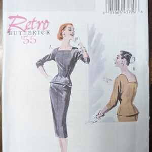 Uncut Butterick Sewing Pattern #B5557 for Misses&#39; 1955 Retro Top and Skirt.  Sizes 6-12.