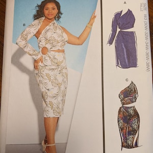 Uncut McCall&#39;s Sewing Pattern #M8331 for Women&#39;s Plus Size Dress with 3 Variations Sizes 30W - 38W