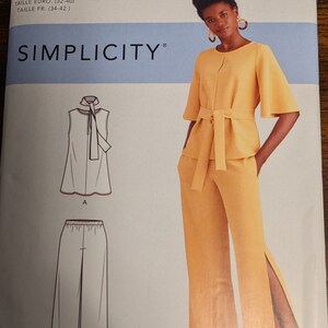 Uncut Simplicity Sewing Pattern #R10432 for Misses&#39; Top Sleeve and Length Variations, and Pants Sizes Available 6-14 and 14-22