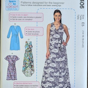 Uncut McCall&#39;s Sewing Pattern #M7406 for Misses and Misses&#39; Plus Size Dresses and Belt. Sizes 14-22.
