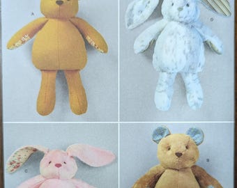Pattern 9941 Simplicity Sewing Pattern 9941, Plush Bears and Bunnies in Three Sizes ...