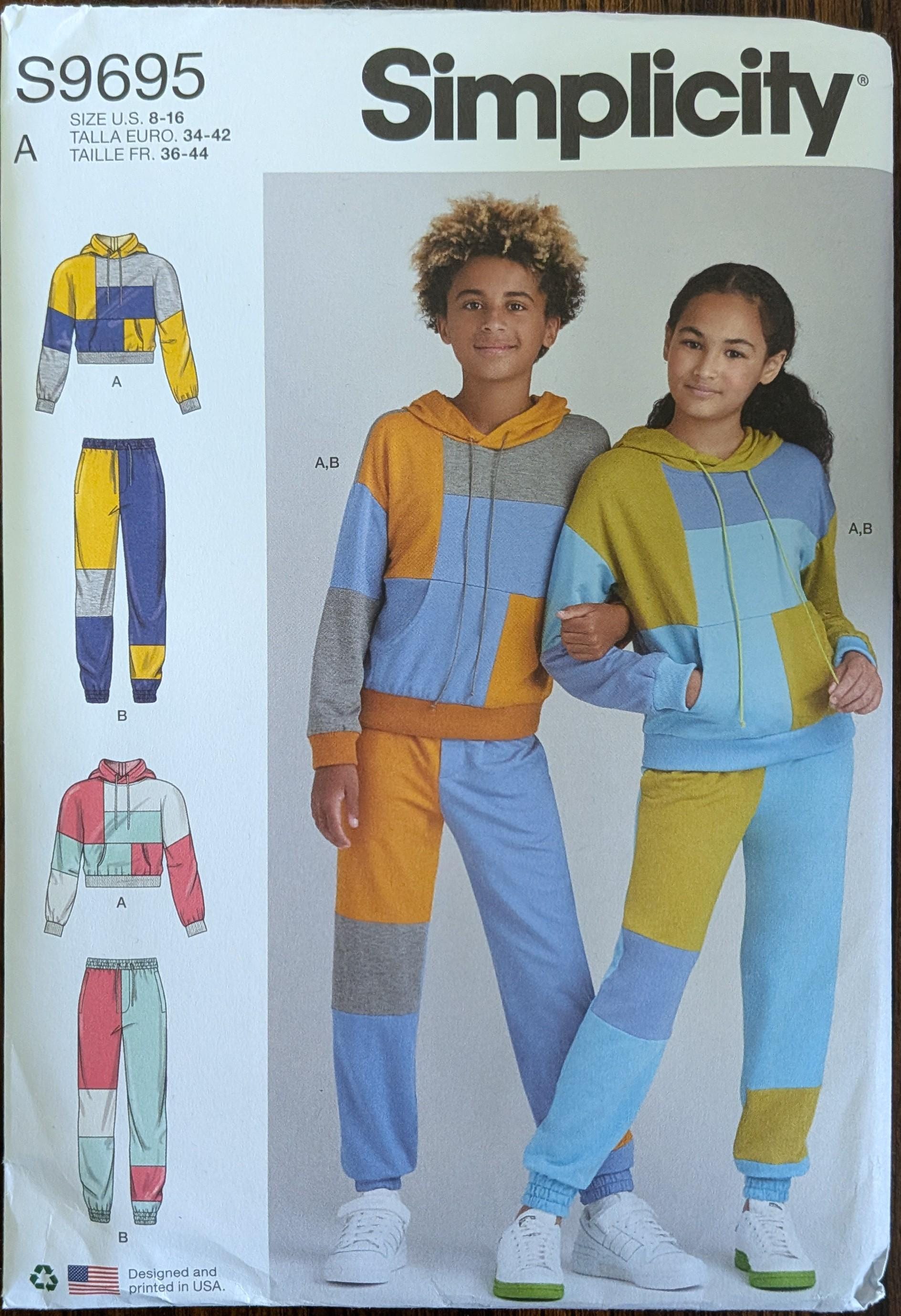 Uncut Simplicity Sewing Pattern #S9695 for Boys' and Girls' Hoodie and ...