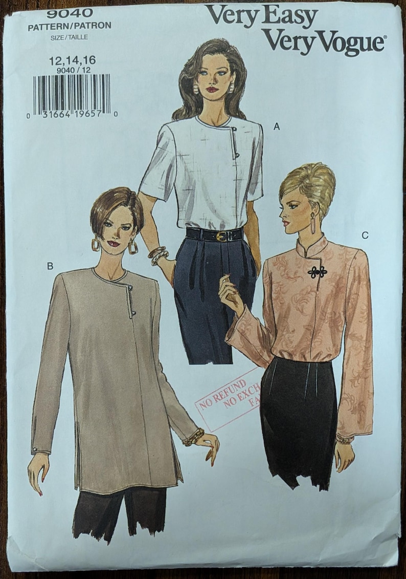 Uncut Vogue Sewing Pattern #9040 for Misses' and Misses' Plus Size Top ...