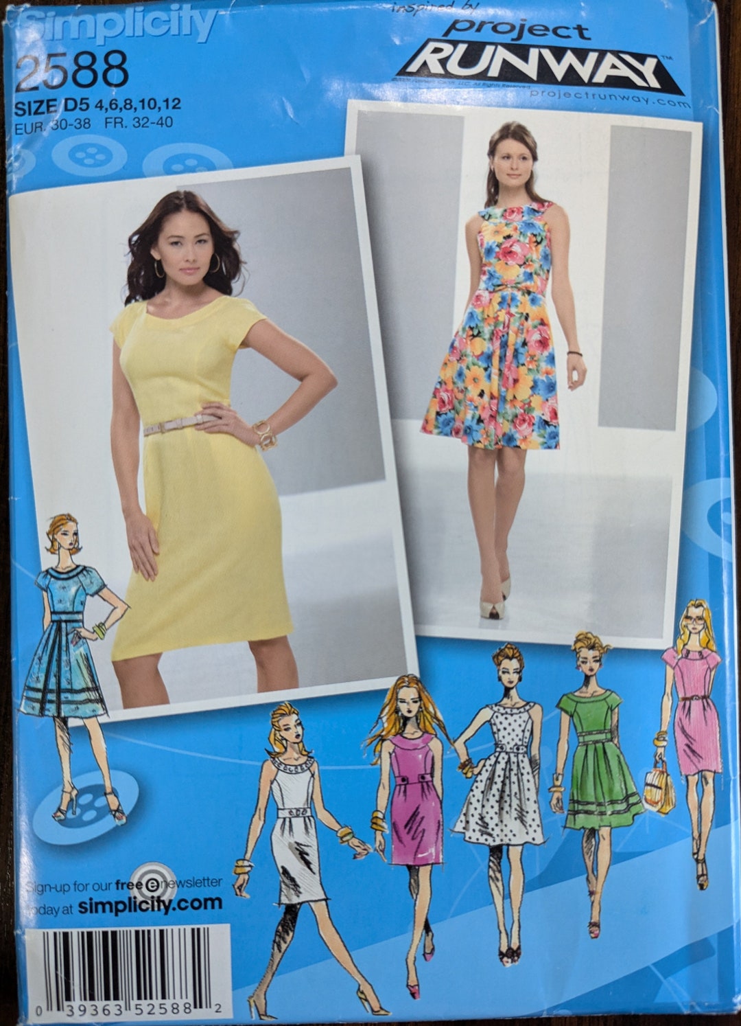 Uncut Simplicity Project Runway Sewing Pattern 2588 for Misses' Dress ...
