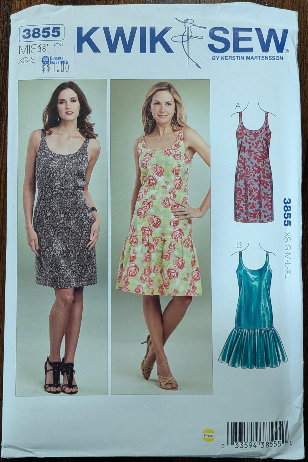 Uncut Kwik Sew Sewing Pattern #3855 for Misses and Misses' Plus Size ...