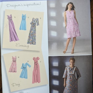 Uncut Simplicity Sewing Pattern #2363 for MIsse&#39;s Pullover Dress in Two Lengths with Trim Variations. Sizes 6-14.