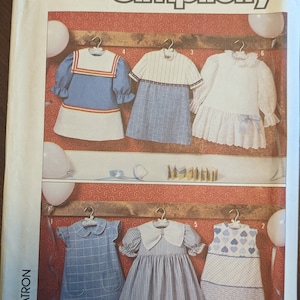 Uncut Retro Simplicity Sewing Pattern #9808 for Girls&#39; Dresses in 6 Variations Size 3